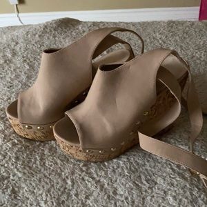 Never worn wedge sandals. Size 6.5